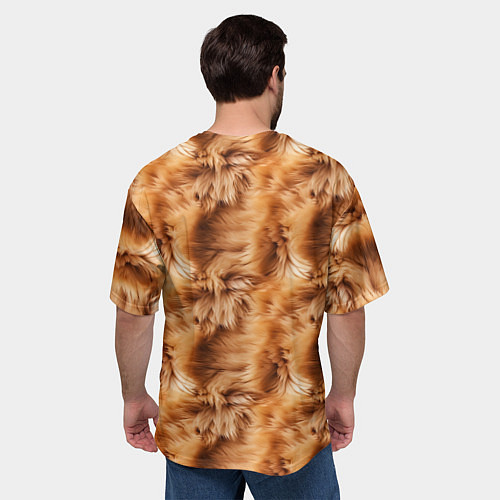 Мужская футболка оверсайз Меховой паттерн / 3D-принт – фото 4