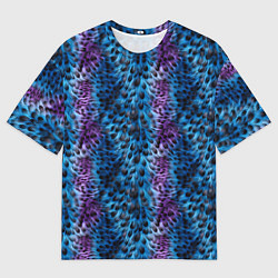 Футболка оверсайз мужская Текстура меха фантастического животного паттерн, цвет: 3D-принт