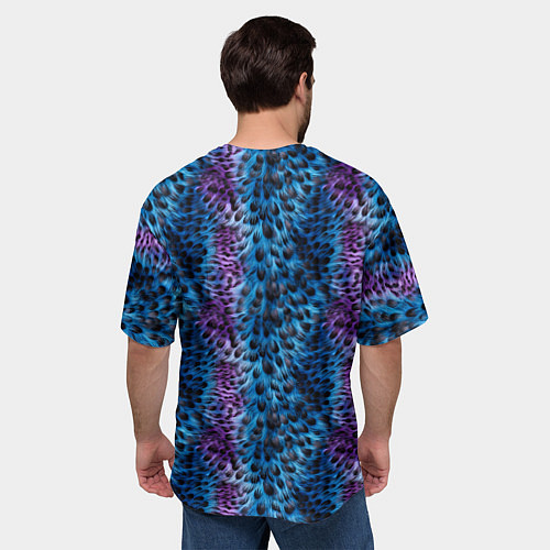 Мужская футболка оверсайз Текстура меха фантастического животного паттерн / 3D-принт – фото 4