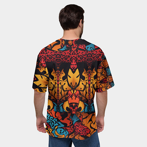 Мужская футболка оверсайз Леопард с африканскими узорами / 3D-принт – фото 4