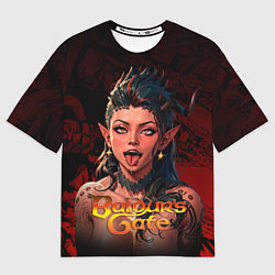 Футболка оверсайз мужская Карлах - ахегао, цвет: 3D-принт