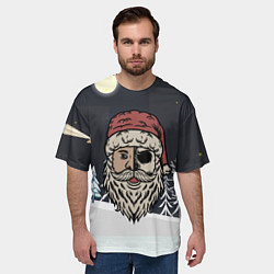 Футболка оверсайз мужская Череп Санты, цвет: 3D-принт — фото 2