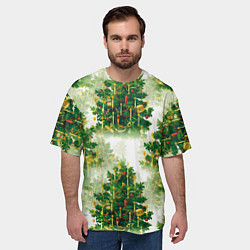 Футболка оверсайз мужская Рождественская ель - старинный узор, цвет: 3D-принт — фото 2