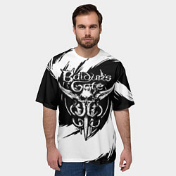 Футболка оверсайз мужская Baldurs gate 3 - белые завихрения, цвет: 3D-принт — фото 2
