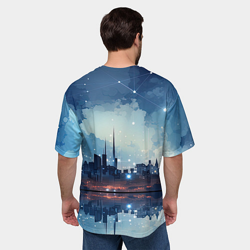 Мужская футболка оверсайз Хрустальный город / 3D-принт – фото 4