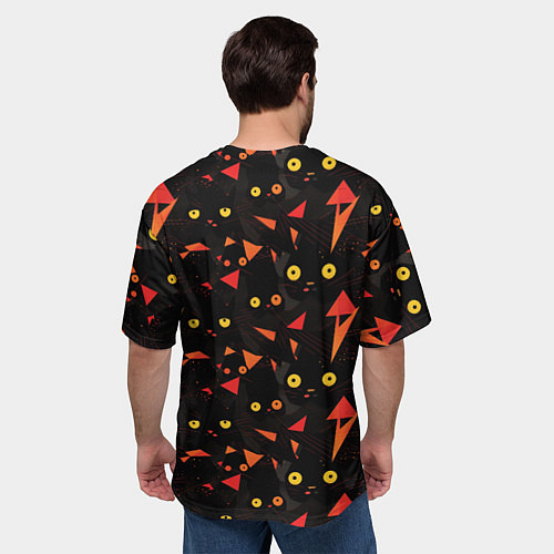 Мужская футболка оверсайз Глаза черных кошек / 3D-принт – фото 4