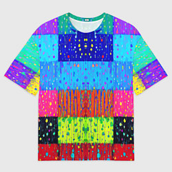 Футболка оверсайз мужская Геометрическая абстракция - капли дождя, цвет: 3D-принт