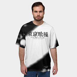 Футболка оверсайз мужская Tokyo Ghoul аниме логотипы, цвет: 3D-принт — фото 2