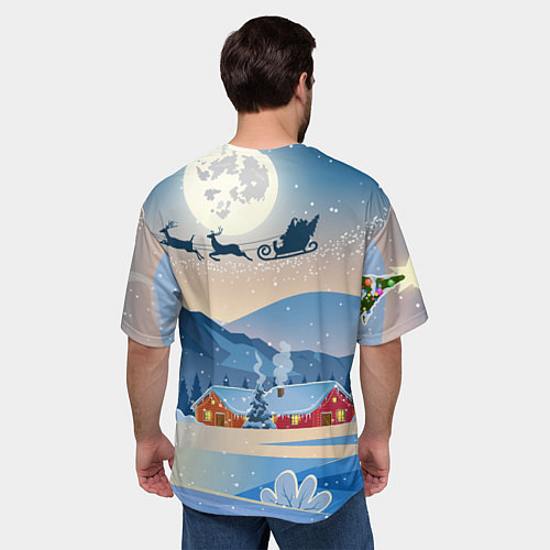 Мужская футболка оверсайз Новогодний дракон 2024 / 3D-принт – фото 4