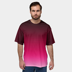 Футболка оверсайз мужская Розово-малиновый градиент, цвет: 3D-принт — фото 2