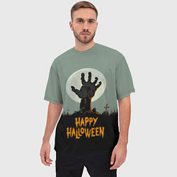 Футболка оверсайз мужская Halloween - рука мертвеца, цвет: 3D-принт — фото 2