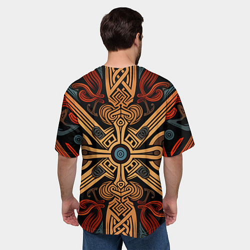 Мужская футболка оверсайз Орнамент в скандинавском стиле / 3D-принт – фото 4