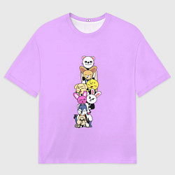 Футболка оверсайз мужская Skzoo друг за другом, цвет: 3D-принт