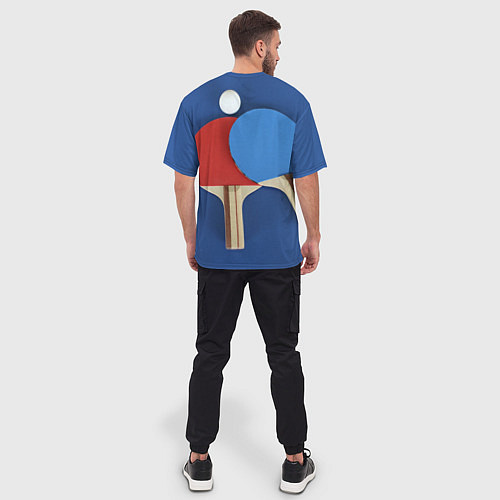 Мужская футболка оверсайз Теннисные ракетки / 3D-принт – фото 4