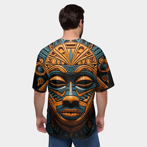 Мужская футболка оверсайз Африканские маски / 3D-принт – фото 4