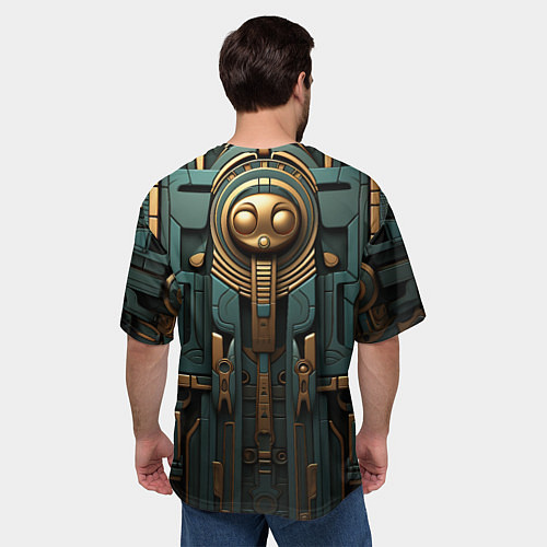 Мужская футболка оверсайз Абстрактный узор в египетском стиле / 3D-принт – фото 4