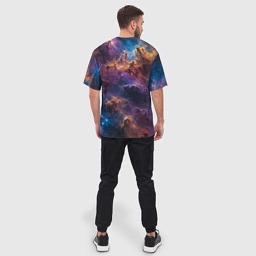 Мужская футболка оверсайз Космическая туманность / 3D-принт – фото 4