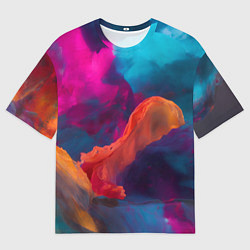 Футболка оверсайз мужская Акварельные краски, цвет: 3D-принт