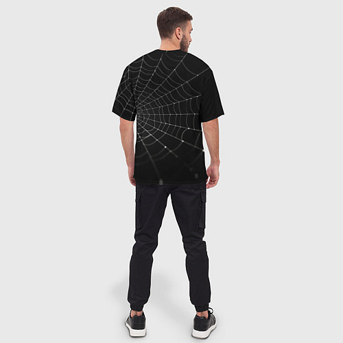 Мужская футболка оверсайз Паутина на черном фоне / 3D-принт – фото 4