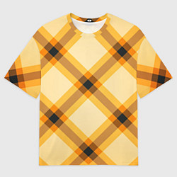 Мужская футболка оверсайз Желтая шотландская клетка