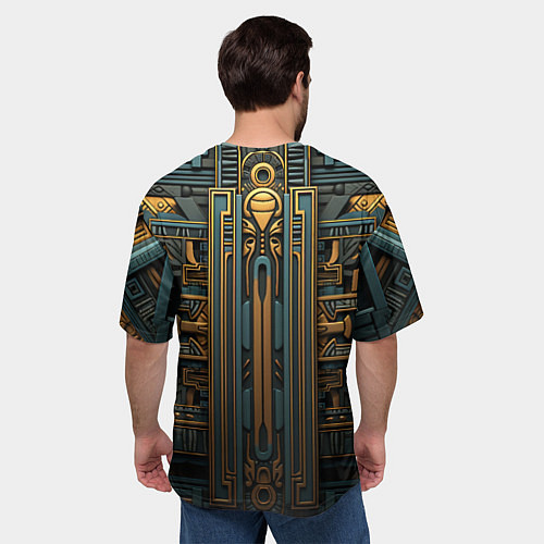 Мужская футболка оверсайз Симметрический узор в египетском стиле / 3D-принт – фото 4