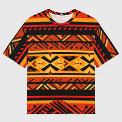 Футболка оверсайз мужская Узор в этническом стиле масаев, цвет: 3D-принт
