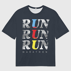 Мужская футболка оверсайз Марафон по бегу