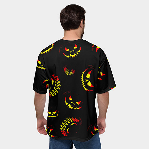 Мужская футболка оверсайз Злобные тыквы / 3D-принт – фото 4