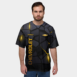 Футболка оверсайз мужская Chevrolet - плиты с эффектом свечения, цвет: 3D-принт — фото 2