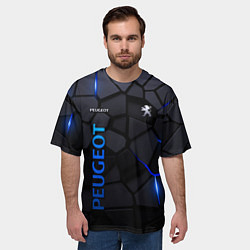 Футболка оверсайз мужская Peugeot - плиты с эффектом свечения, цвет: 3D-принт — фото 2