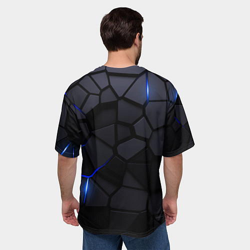 Мужская футболка оверсайз Peugeot - плиты с эффектом свечения / 3D-принт – фото 4