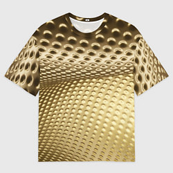Футболка оверсайз мужская Золотая сетка абстракция, цвет: 3D-принт