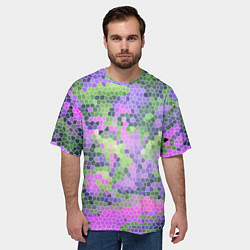 Футболка оверсайз мужская Разноцветный витраж, цвет: 3D-принт — фото 2