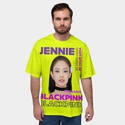 Футболка оверсайз мужская Jennie - певица Blackpink, цвет: 3D-принт — фото 2