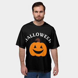 Футболка оверсайз мужская Halloween и тыква, цвет: 3D-принт — фото 2
