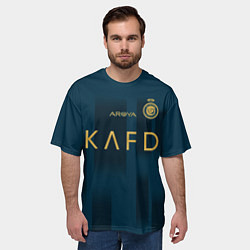 Футболка оверсайз мужская ФК Аль Наср форма 23-24 гостевая, цвет: 3D-принт — фото 2