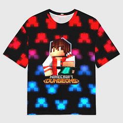 Футболка оверсайз мужская Minecraft neon dungeons 2023, цвет: 3D-принт