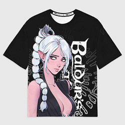 Футболка оверсайз мужская Shadowheart - серебрянные волосы Baldur’s Gate, цвет: 3D-принт