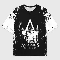 Мужская футболка оверсайз Assassins Creed белые краски