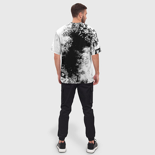 Мужская футболка оверсайз JoJos Bizarre лого с красками / 3D-принт – фото 4