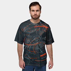Футболка оверсайз мужская Часовой механизм киберпанк, цвет: 3D-принт — фото 2