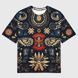 Футболка оверсайз мужская Узор в славянском стиле, цвет: 3D-принт