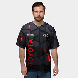 Футболка оверсайз мужская Toyota - плиты с эффектом свечения, цвет: 3D-принт — фото 2