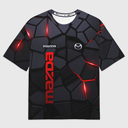 Футболка оверсайз мужская Mazda - плиты с эффектом свечения, цвет: 3D-принт