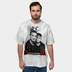 Футболка оверсайз мужская Depeche Mode - Dave Gahan and Martin Gore с венком, цвет: 3D-принт — фото 2