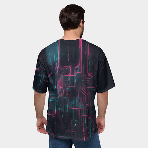 Мужская футболка оверсайз Белый андроид / 3D-принт – фото 4