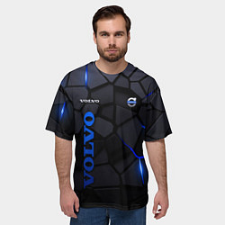 Футболка оверсайз мужская Volvo - плиты с эффектом свечения, цвет: 3D-принт — фото 2