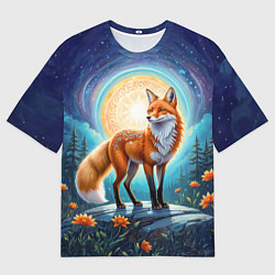 Футболка оверсайз мужская Мистическая лиса тотем лисы, цвет: 3D-принт