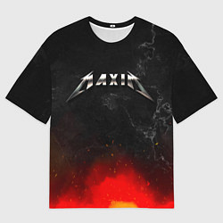 Футболка оверсайз мужская Максим в стиле Металлика - огонь и искры, цвет: 3D-принт