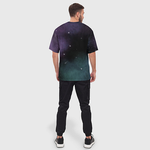 Мужская футболка оверсайз Космос и звезды на темном фоне / 3D-принт – фото 4